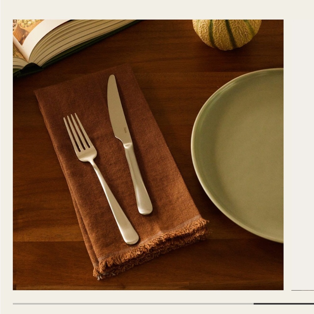 NIB Fable Matte Silver Flatware Set 10pcs - Picture 3 of 12
